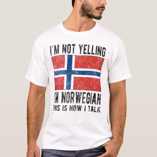 Norwegian Heritage Norway Roots Norwegian Flag T_Shirt