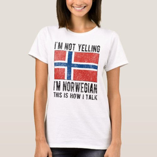 Norwegian Heritage Norway Roots Norwegian Flag T_Shirt