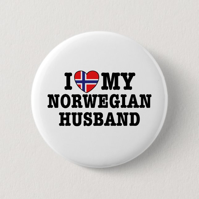Norwegian Husband Pinback Button (Front)