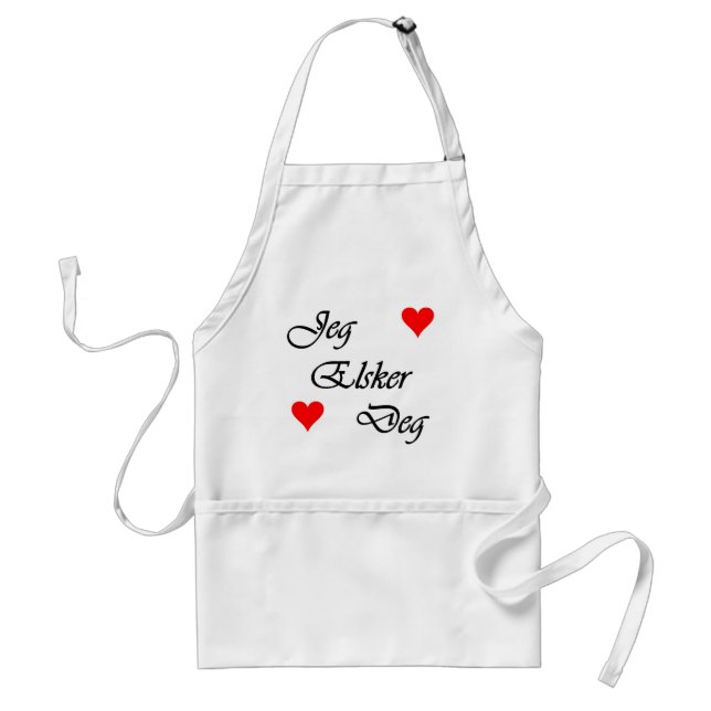 Norwegian "I love you" Norsk Jeg Elsker Deg Nordic Adult Apron (Front)
