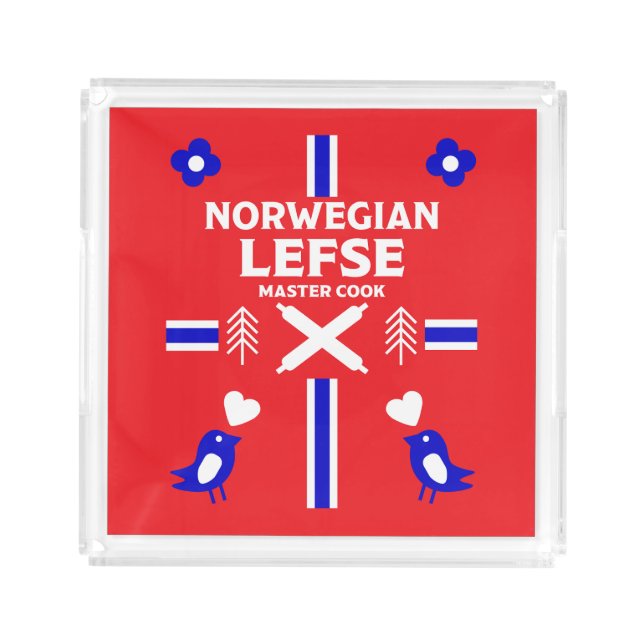 Norwegian Lefse Flatbread Apron Acrylic Tray (Front)
