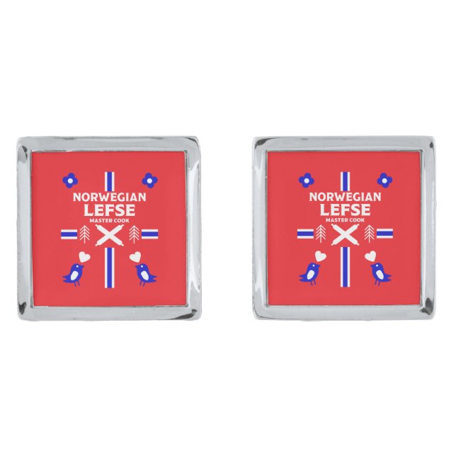 Norwegian Lefse Flatbread Apron Cufflinks (Front)