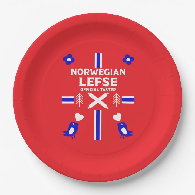 Norwegian Lefse Flatbread Apron Paper Plates (Front)