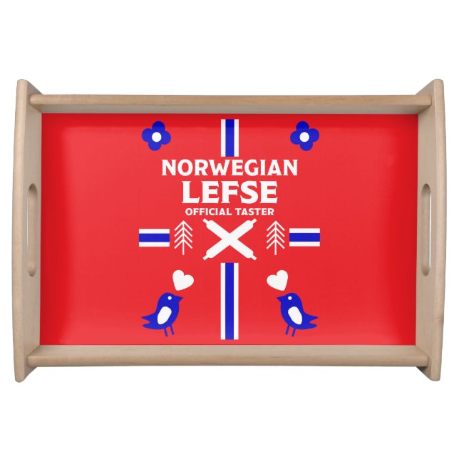 Norwegian Lefse Flatbread Apron Serving Tray (Front)