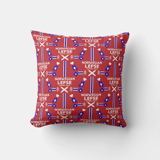 Norwegian Lefse Flatbread Apron Throw Pillow (Front)