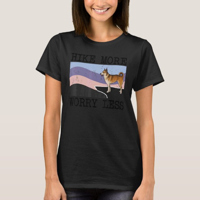 Norwegian Lundehund Hike More Worry Less Graphic H T-Shirt (Front)
