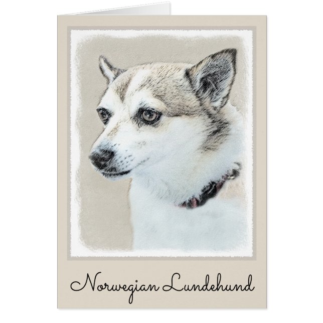 Norwegian Lundehund Painting - Original Dog Art (Front)