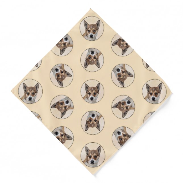 Norwegian Lundehund Painting Original Dog Art Bandana (Front)