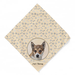 Norwegian Lundehund Painting Original Dog Art Bandana
