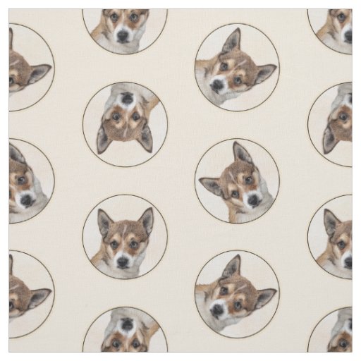 Norwegian Lundehund Painting Original Dog Art Fabric