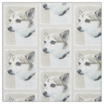 Norwegian Lundehund Painting - Original Dog Art Fabric