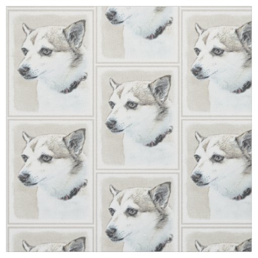 Norwegian Lundehund Painting - Original Dog Art Fabric