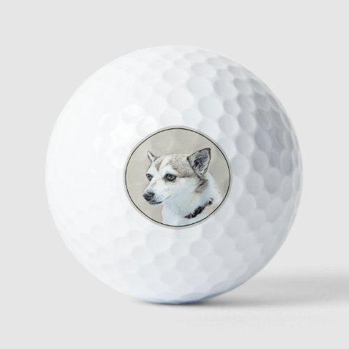 Norwegian Lundehund Painting _ Original Dog Art Golf Balls