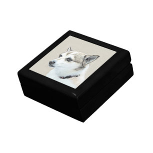 Norwegian Lundehund Painting - Original Dog Art Keepsake Box