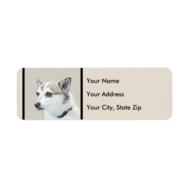 Norwegian Lundehund Painting - Original Dog Art Label (Front)