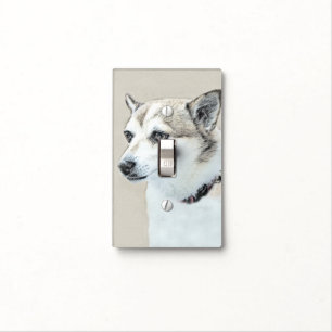 Norwegian Lundehund Painting - Original Dog Art Light Switch Cover