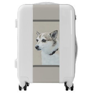Norwegian Lundehund Painting - Original Dog Art Lu Luggage