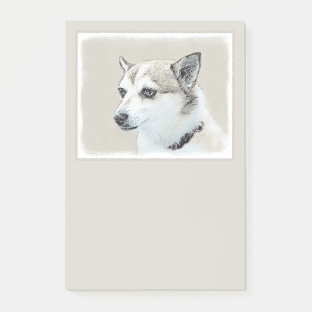 Norwegian Lundehund Painting - Original Dog Art Post-it Notes (Front)