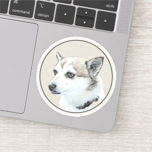 Norwegian Lundehund Painting - Original Dog Art Sticker