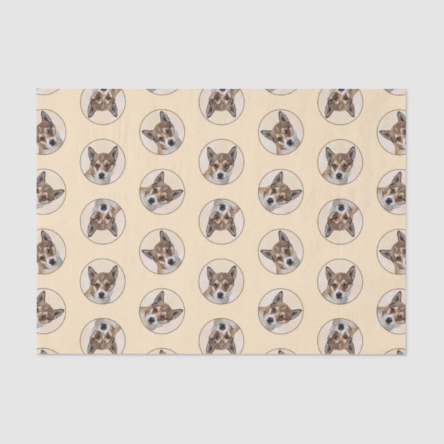 Norwegian Lundehund Painting Original Dog Art Tissue Paper (Front)