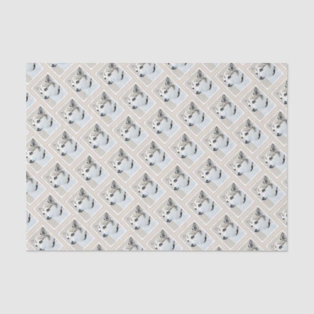 Norwegian Lundehund Painting - Original Dog Art Tissue Paper (Front)