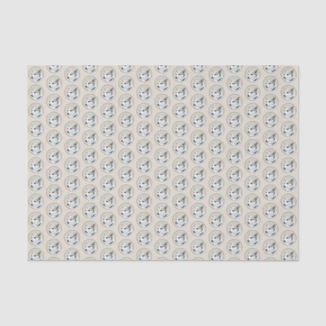 Norwegian Lundehund Painting - Original Dog Art Tissue Paper (Front)