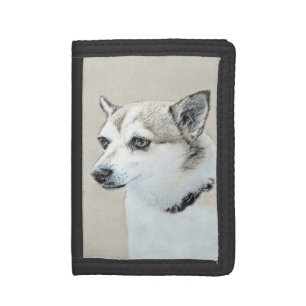 Norwegian Lundehund Painting - Original Dog Art Trifold Wallet