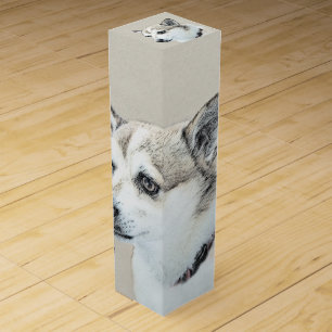 Norwegian Lundehund Painting - Original Dog Art Wine Box