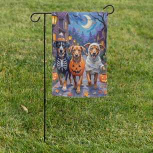 Norwegian Lundehund Trick-or-Treating Halloween Garden Flag