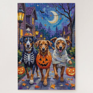 Norwegian Lundehund Trick-or-Treating Halloween Jigsaw Puzzle