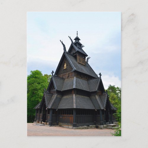 Norwegian Medieval Stave Church Postcard