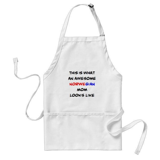 norwegian mom, awesome adult apron (Front)