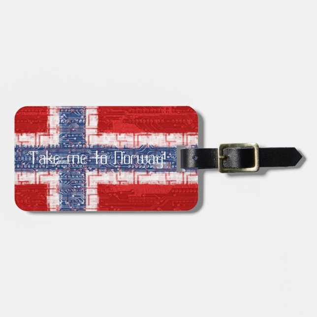 Norwegian Motherboard Theme Luggage Tag (Front Horizontal)