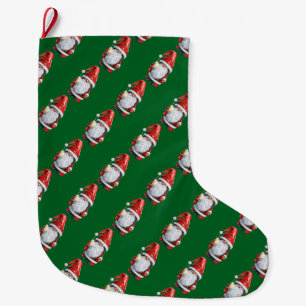 Norwegian Nisse Gnome Gonk Holding A Glass Of Egg  Large Christmas Stocking