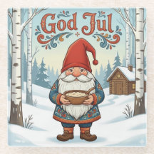 Norwegian Nisse God Jul Christmas Coaster