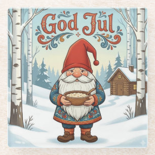 Norwegian Nisse God Jul Christmas Coaster