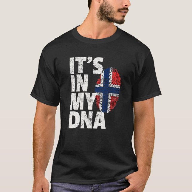 Norwegian Norway Flag IT's IN MY DNA Christmas Gif T-Shirt (Front)