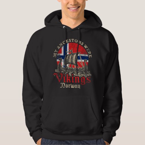 Norwegian Norway Viking Ship Flag  Hoodie