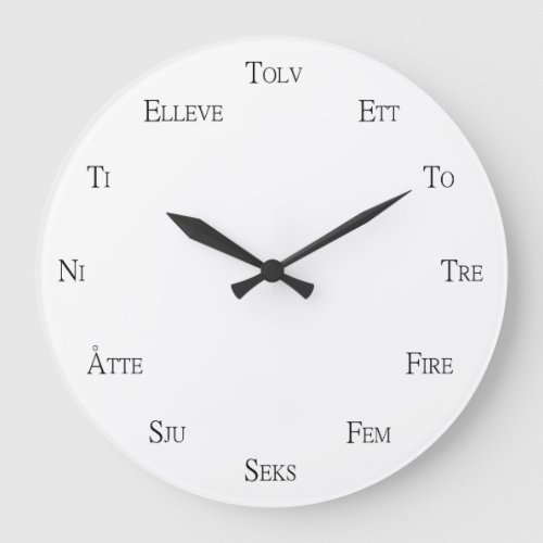 Norwegian Numbers Language Learning Personalizable Large Clock