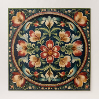 Norwegian Rosemaling Decorative Folk Art Jigsaw Puzzle