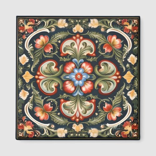 Norwegian Rosemaling Decorative Magnet