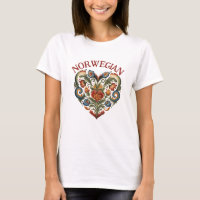 Norwegian Rosemaling Folk Art Heart Hoodie