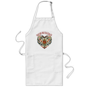Norwegian Rosemaling Folk Art Heart Long Apron