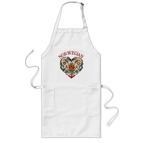 Norwegian Rosemaling Folk Art Heart  Long Apron