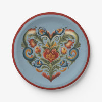 Norwegian Rosemaling Folk Art Heart