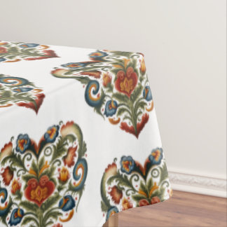 Norwegian Rosemaling Folk Art Heart Sticker  Tablecloth