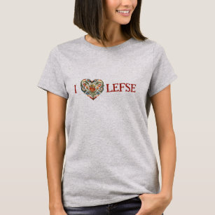 Norwegian Rosemaling I Heart Lefse T-Shirt