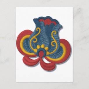 Norwegian Rosemaling Tulip Postcard