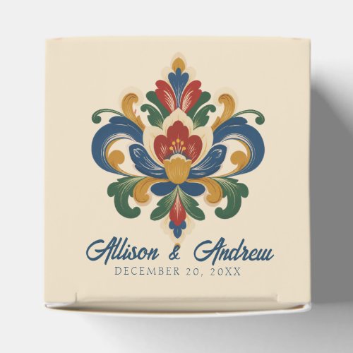 Norwegian Rosemaling Wedding  Favor Boxes