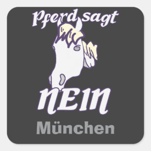 Norwegian says No Funny sassy horses  Square Sticker